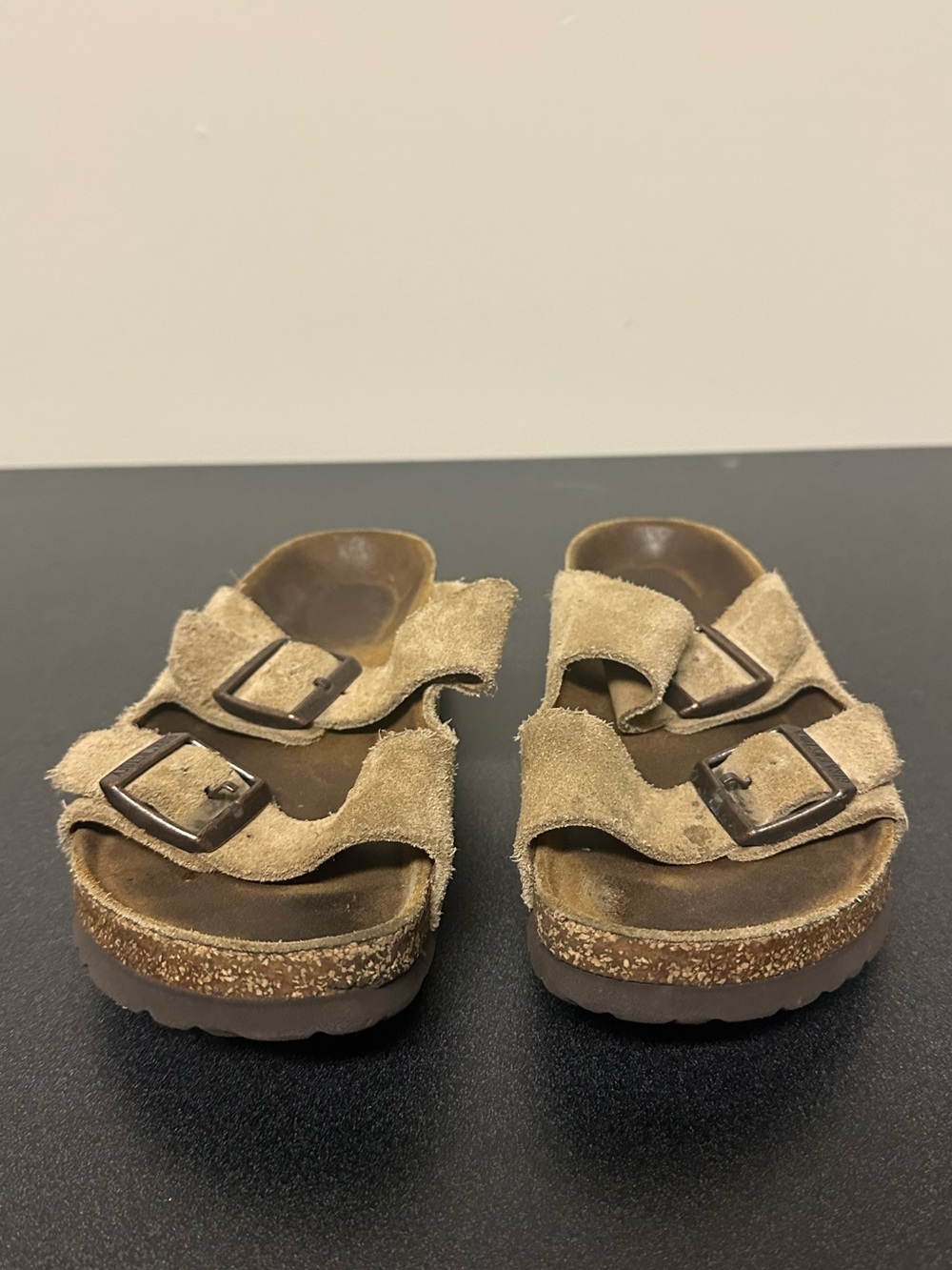 Birkenstock Suede Two-Strap Sandals in Tan - Picture 2 of 9
